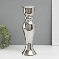 Подсвечник на 1 свечу &laquo;Вуаль&raquo;, d=1.5 см, серебро, 9.8&times;9.8&times;30.5 см