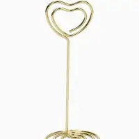 Подставка под ценник, фото &laquo;Сердце&raquo;, с зажимом, 3.3&times;3.3&times;8.3 см, цвет золото