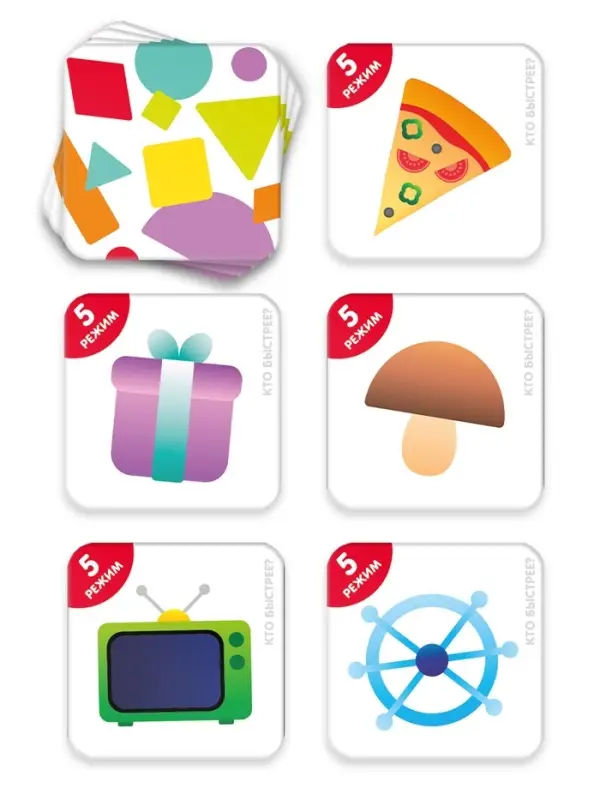 Настольная игра &laquo;Весёлые фигуры&raquo;, развивающая, 55 карт, 3+