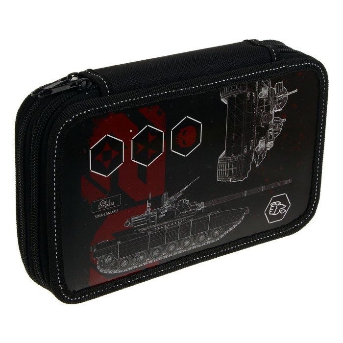 Пенал 2 секции, 125 х 205 х 40 мм, Calligrata 30П26/2 Пенал 2 секции, 125 х 205 х 40 мм, Calligrata 30П26/2 "Танк", ламинированный картон