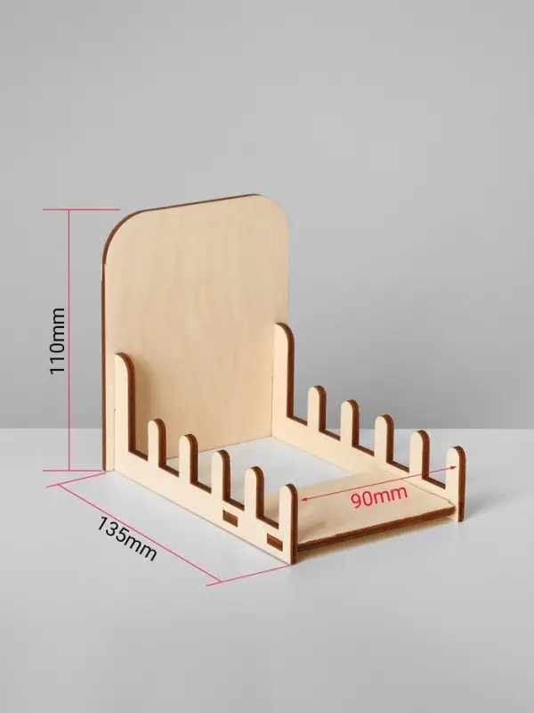 Подставка под открытки 5 ячеек, 9&times;13.5&times;11 см, низкая, толщина 3 мм, цвет бежевый