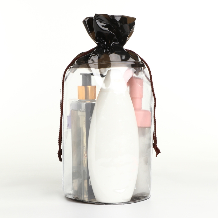 Косметичка на шнуре, цвет прозрачный/чёрный Косметичка на шнуре, цвет прозрачный/чёрный