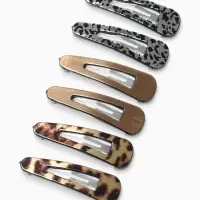 Заколки для волос QF &laquo;Беатрис&raquo;, набор 6 шт., лео, 5.5 см, золото