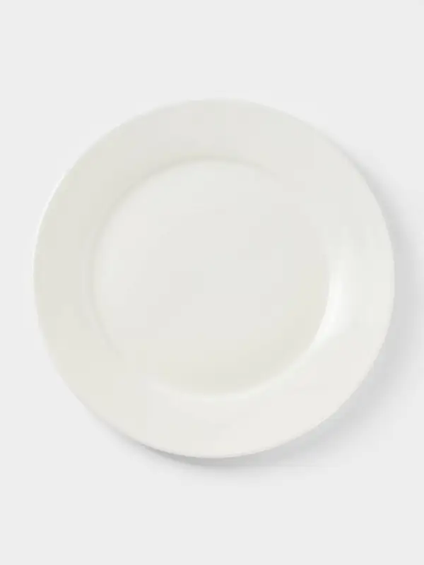 Тарелка Доляна White Label, d=20 см, утолщённый край, фарфор, белая