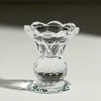 Стеклянный подсвечник на 1 свечу &laquo;Цветочек с хрустальным шаром&raquo;, 7.5&times;6.8&times;6.8 см