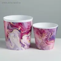 Набор кашпо для цветов 2 в 1 «Мрамор», 0,8 и 1,6 л, 11 х 12 и 14 х 14 см Набор кашпо для цветов 2 в 1 «Мрамор», 0,8 и 1,6 л, 11 х 12 и 14 х 14 см