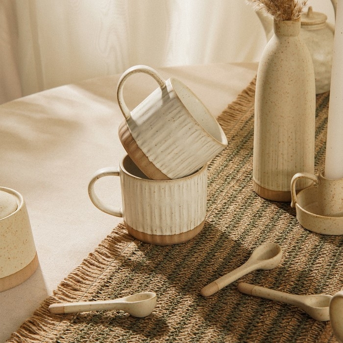 Набор кружек керамических SL Home «Виенто», 400 мл, цвет белый Набор кружек керамических SL Home «Виенто», 400 мл, цвет белый