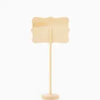 Ценник меловой на ножке &laquo;Вытянутые углы&raquo;, 8.4&times;6&times;18 см, чёрный, бежевый