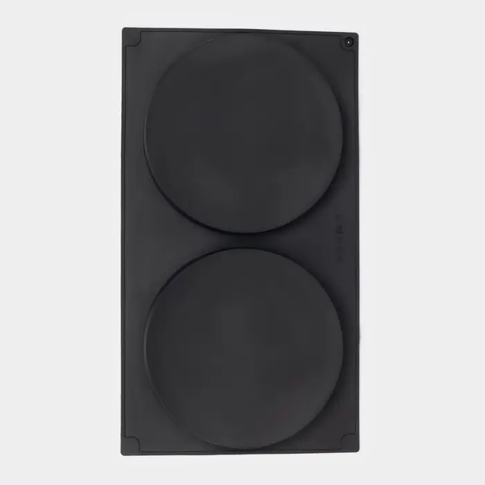 Форма для выпечки Доляна &laquo;Бискотто&raquo;, силикон, 34.5&times;20&times;3 см, 2 ячейки (d=16 см), чёрная