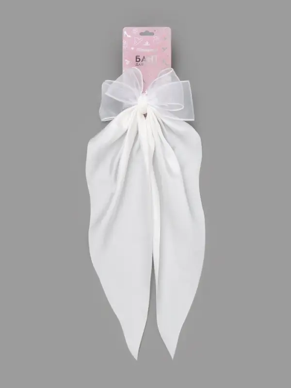 Бант для волос на заколке с лентами, белый, Принцессы Дисней