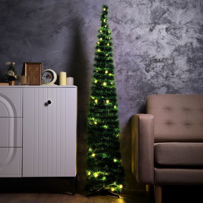 Фигура из мишуры  Фигура из мишуры "Зеленая елка" 160х40 см, Т/БЕЛЫЙ