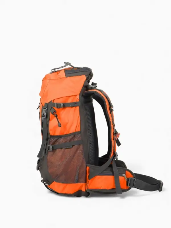 Рюкзак тур 65+5л, 30*20*53, отдел на шнурке, 5нар+2вн кармана, цвет оранжевый