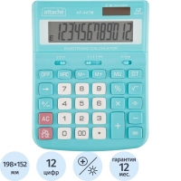 Калькулятор настольный ПОЛНОРАЗМ Attache AF-447M,12р,дв.пит,мятн,198x153x42