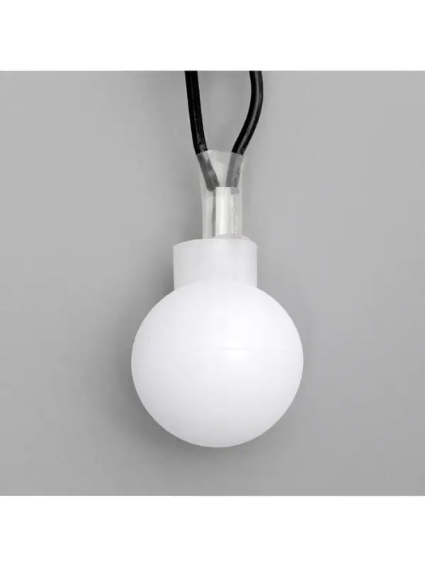 Гирлянда &laquo;Нить&raquo; 5 м с насадками &laquo;Шарики белые&raquo;, IP20, тёмная нить, 30 LED, свечение белое, 8 режимов, 220 В