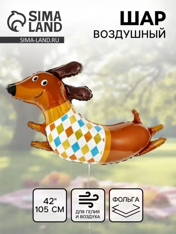 Воздушный шар фольгированный 42" &laquo;Такса в свитере&raquo;