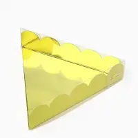 Коробка для печенья, кондитерская упаковка с пластиковой крышкой, &laquo;Жёлтая&raquo;, 18&times;3 см