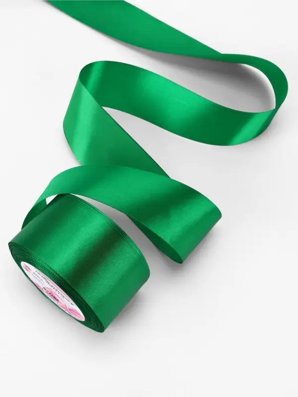 Лента атласная, 50 мм, 23&plusmn;1 м, зелёная