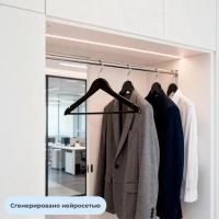 Вешалка-плечики WW_LH001-B/F6612NM-B3 дерев,перек,плос,р48-50 черн УП3шт