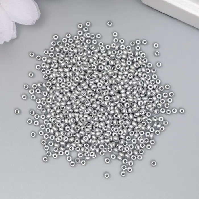 Бисер стекло 11/0  Бисер стекло 11/0 "Металлик. Серебро" 10 гр