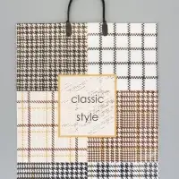 Пакет "Гленчек", полиэтиленовый с пластиковой ручкой, 38 х 45 + 3 см, 90 мкм