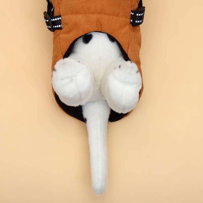 Куртка для собак со шлейкой, размер L (ДС 35, ОГ 45, ОШ 35 см), горчичная