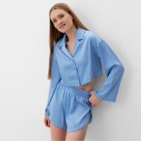 Комплект (сорочка, шорты) женская MINAKU:  Home collection цвет небесно-голубой , р-р 46