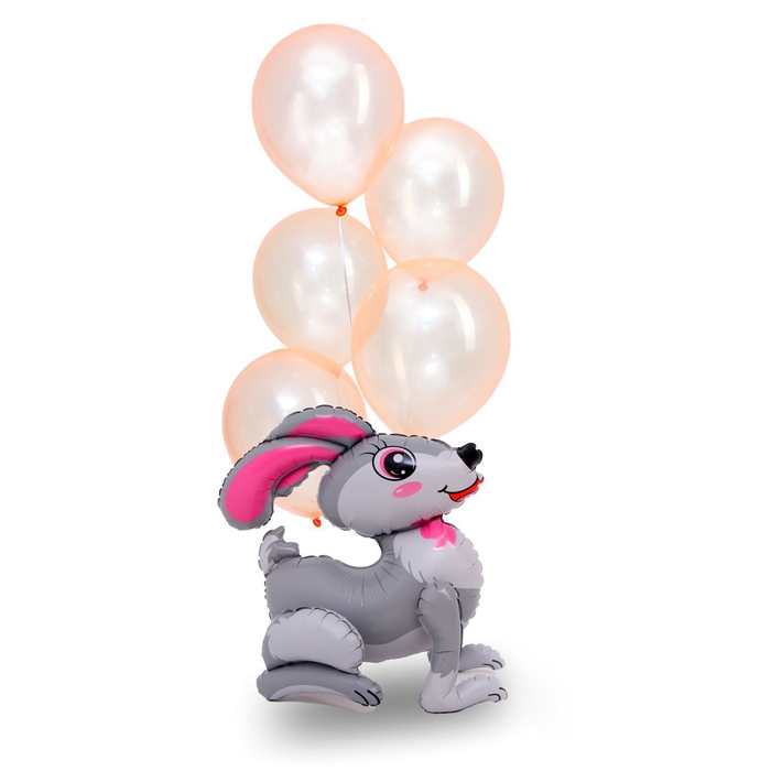 Набор шаров &laquo;Серый зайка&raquo;, латекс, фольга набор 6 шт.