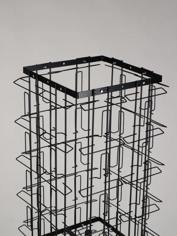 Стойка для открыток вращающаяся, напольная, металл, 80 карманов A5, 45×45×180 см, чёрная Стойка для открыток вращающаяся, напольная, металл, 80 карманов A5, 45×45×180 см, чёрная