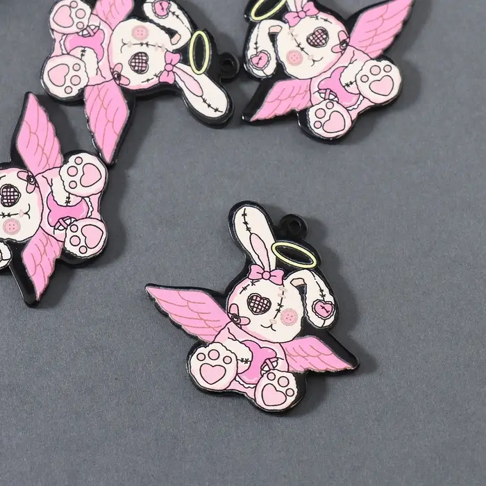 Декор для творчества акрил двусторонний Декор для творчества акрил двусторонний "Зомби-зайка" 3,6х4,2х0,2 см