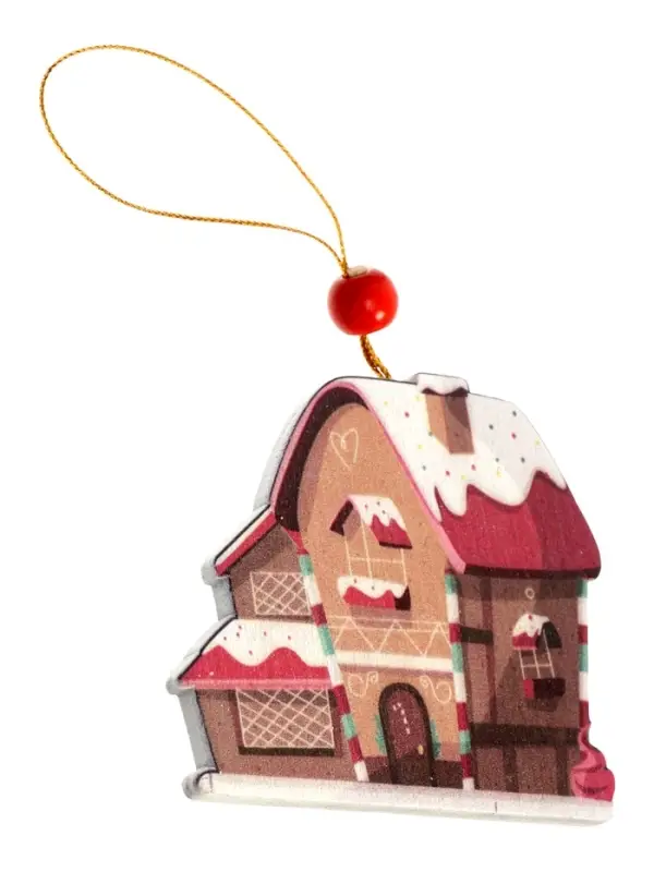 Елочная игрушка деревянная Лесная мастерская &laquo;Дом пряник&raquo;, 0.5&times;7&times;7 см