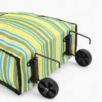 Сумка тележка хозяйственная &laquo;Полосы&raquo;, складная, на липучке, 2 колеса, 32&times;13&times;52 см, зелёная