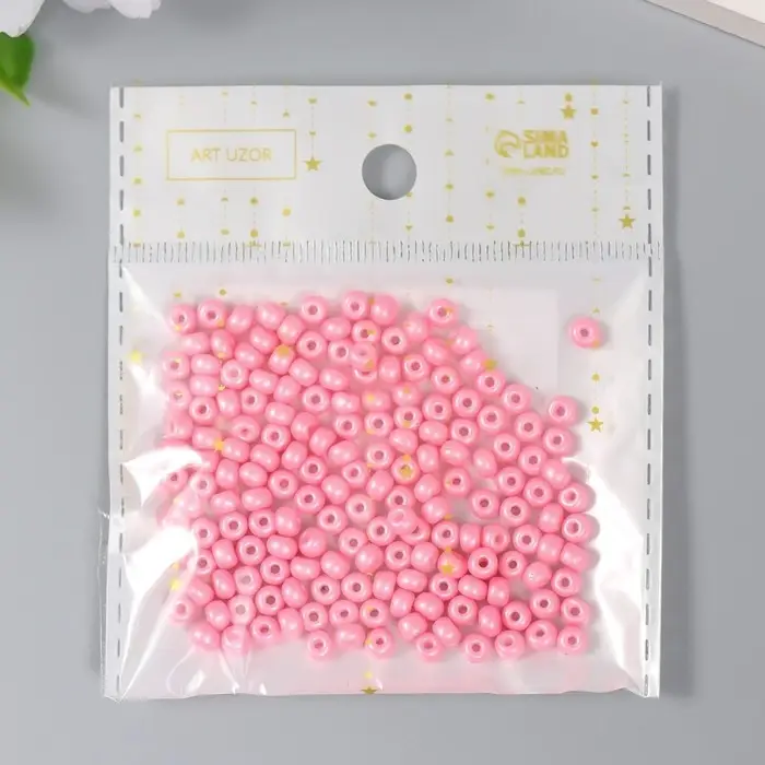 Бисер стекло 6/0  Бисер стекло 6/0 "Лососево-розовый" 15 гр