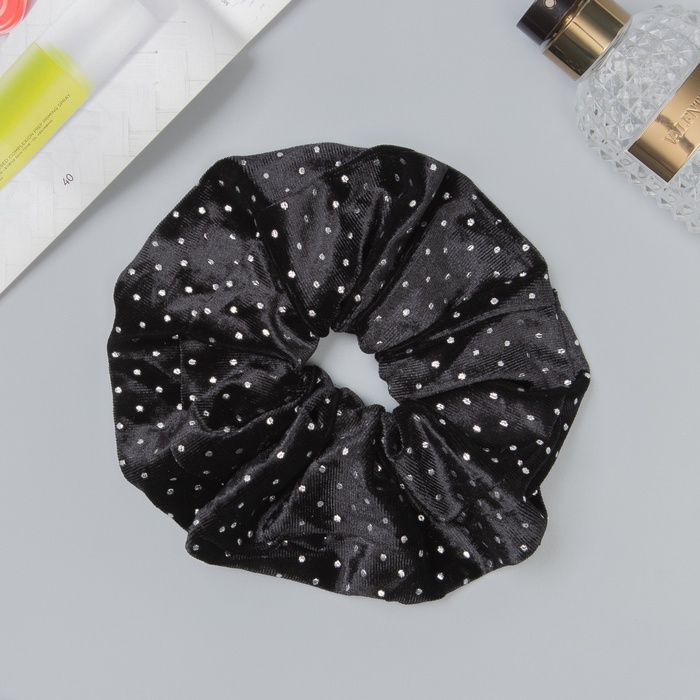 Резинка для волос Резинка для волос "Орбита" стиль блеск, 15 см, чёрный