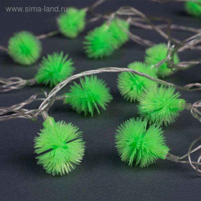 Гирлянда «Нить» 5 м с насадками «Ёжики зелёные», IP20, прозрачная нить, 30 LED, свечение зелёное, 8 режимов, 220 В Гирлянда «Нить» 5 м с насадками «Ёжики зелёные», IP20, прозрачная нить, 30 LED, свечение зелёное, 8 режимов, 220 В