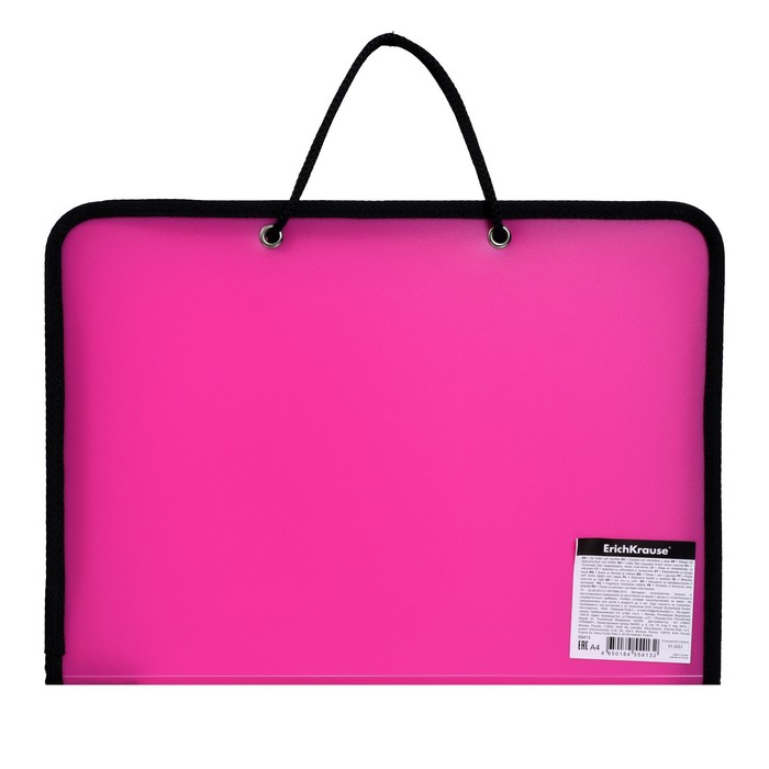 Папка с ручками А4, 327 х 228 х 30 мм, ErichKrause Папка с ручками А4, 327 х 228 х 30 мм, ErichKrause "Matt Neon", 600 мкм, молния вокруг, микс