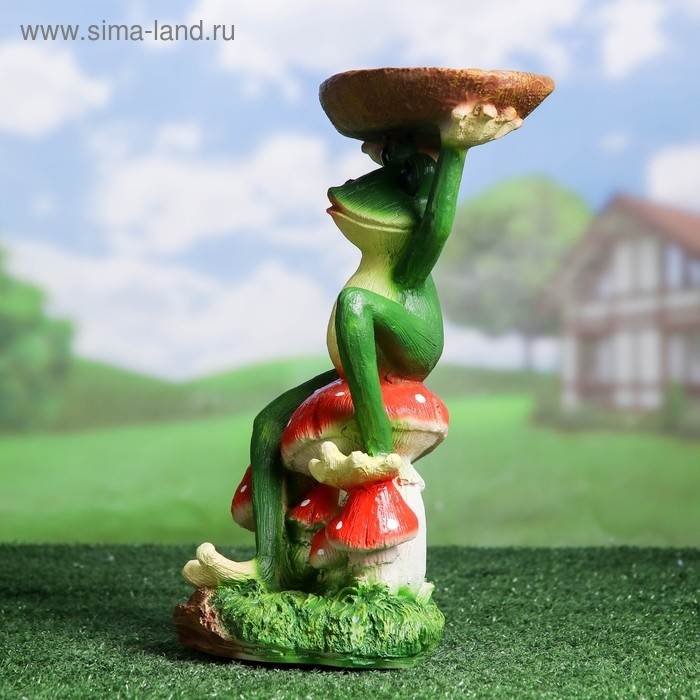 Садовая фигура  Садовая фигура "Поилка лягушка с подносом" 20х22х36см