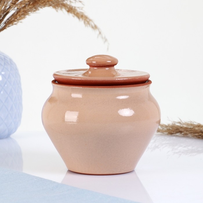 Горшочек под жаркое с крышкой  Горшочек под жаркое с крышкой "Вятский" 0,6л, бежевый