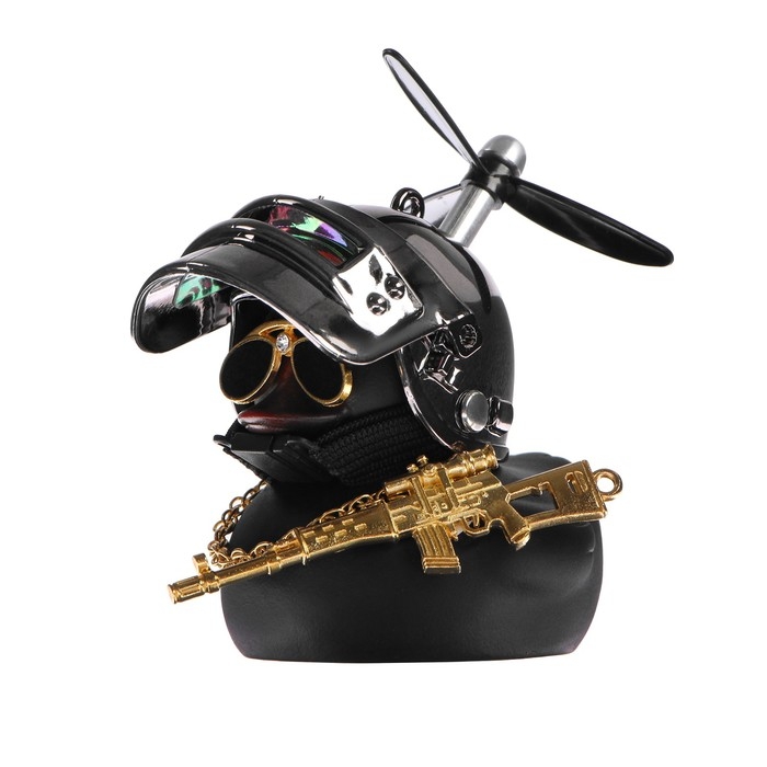 Утка с пропеллером черная, шлем хром Утка с пропеллером черная, шлем хром