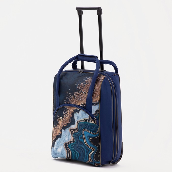 Чемодан малый 37 л (S), сумка дорожная на молнии, цвет синий Чемодан малый 37 л (S), сумка дорожная на молнии, цвет синий