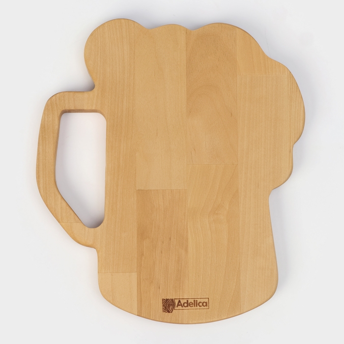 Менажница Adelica для подачи «Пивная кружка», 2 секции, 25×22×1,8 см, пропитано минеральным маслом, в подарочной коробке, берёза Менажница Adelica для подачи «Пивная кружка», 2 секции, 25×22×1,8 см, пропитано минеральным маслом, в подарочной коробке, берёза