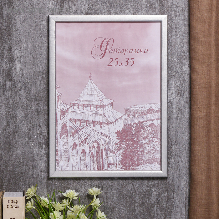 Фоторамка сосна с19 серебро 25х35 см (пластиковый экран) Фоторамка сосна с19 серебро 25х35 см (пластиковый экран)