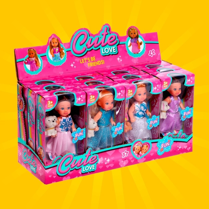 Кукла малышка «София» в платье, с питомцем, МИКС Кукла малышка «София» в платье, с питомцем, МИКС