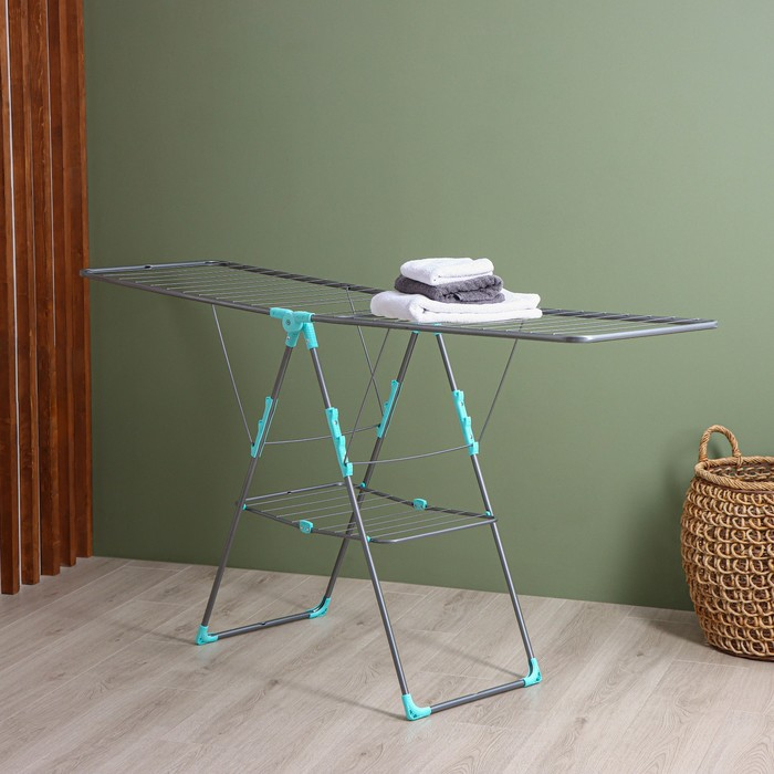 Сушилка для белья двухуровневая, 21 м, цвет серебряный Сушилка для белья двухуровневая, 21 м, цвет серебряный