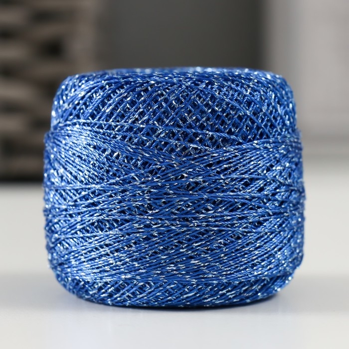 Пряжа Пряжа "Camelia" 70% полиэстер, 30% люрекс 190м/25±5гр (428 василек)