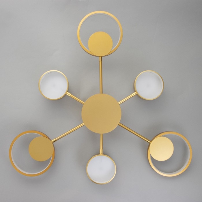 Люстра с ПДУ 2301/6GD LED 120Вт 3000-6000К золото 75х75х8 см BayerLux