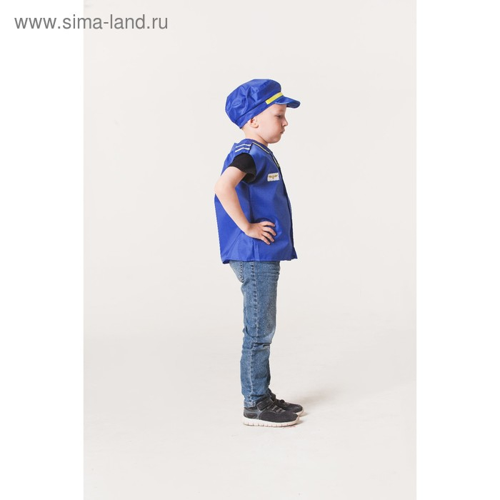 Карнавальный костюм  Карнавальный костюм "Пилот самолёта", фуражка, жилет, 4-6 лет, рост 110-122 см