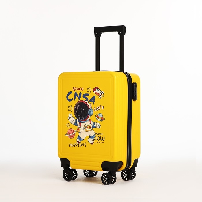 Чемодан детский 32 л (S), отдел на молнии, 4 колеса, цвет жёлтый Чемодан детский 32 л (S), отдел на молнии, 4 колеса, цвет жёлтый