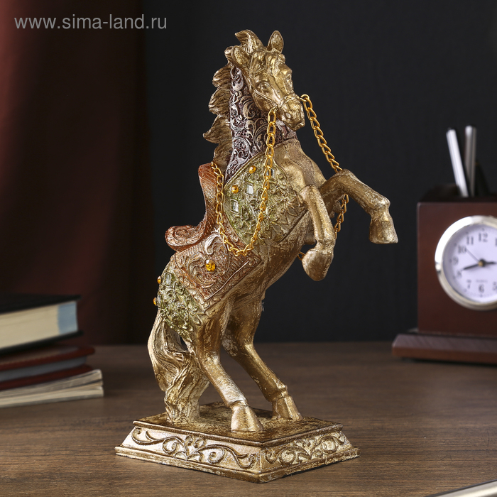 Сувенир полистоун Сувенир полистоун "Конь императора на дыбах" стразы МИКС 19,5х13,5х7 см