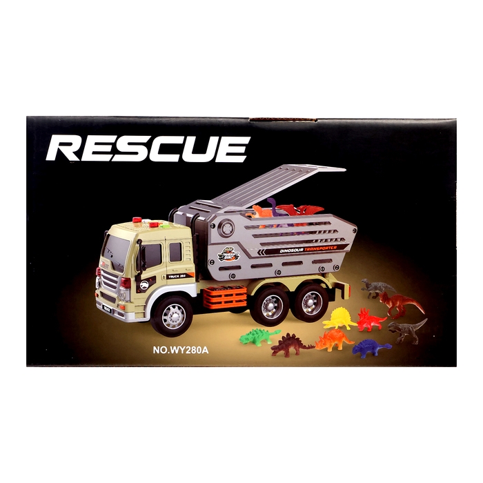 Грузовик «Дино», 1:16, инерция, световые и звуковые эффекты Грузовик «Дино», 1:16, инерция, световые и звуковые эффекты