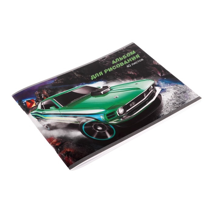 Альбом для рисования А4, 40 листов на скрепке "Дрифт", обложка мелованный картон, внутренний блок офсет 100 г/м²